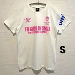 Umbro 半袖 Tシャツ ホワイト ピンク ブルー ロゴ Sサイズ