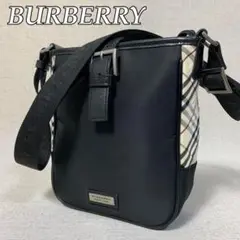 49B45|バーバリー ノバチェック ショルダーバッグ ブラック