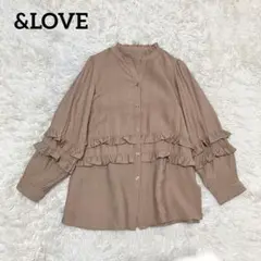 アンドラブ　 フリルスキッパーシャツ　QVC ブラウンS