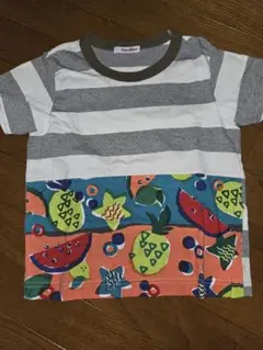 【美品】ファミリア　半袖Tシャツ　ボーダー　フルーツ