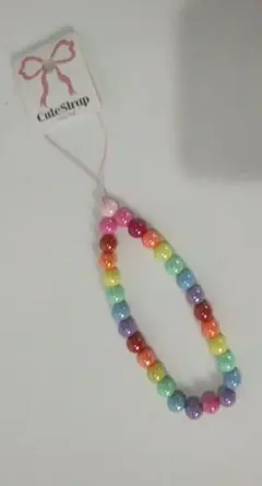 カラフル　ビーズ　ストラップ