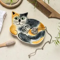 トリンケットトレイ（小皿）☆ 三毛 Hannah Turner【未使用新品】