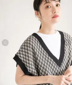 美品◆ローリーズファーム 2WAYBIGシルエットベスト【F】ゆったり◆5千円