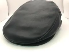 美しい帽子を作る日本の帽子メーカー≪マツイ≫からレザー製黒ハンチング帽