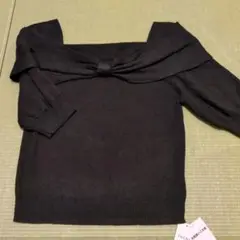 新品　INGNI 黒 オフショルダー 半袖ニットセーター　Mサイズ