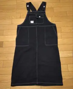 ブラックオーバーオールサロペット