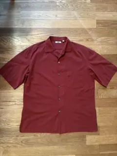 UNIQLO バーガンディ 半袖シャツ XLサイズ