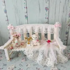 メルヘンチックなミニチュアベンチ❀