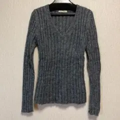 SPICK and SPAN Vネックセーター モヘア混 グレー