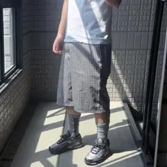 00s adidas チェックショーツ バギーワイド W34膝下 cityboy