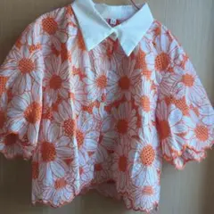 花柄刺繍ブラウス XSサイズ