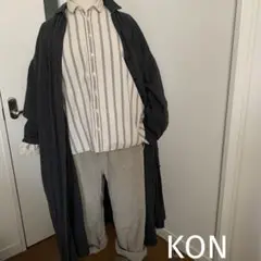 ネストローブコットンリネンストライプビッグシャツ
