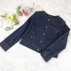 トゥービーシック TO BE CHIC ノーカラーデニムジャケット サイズ42