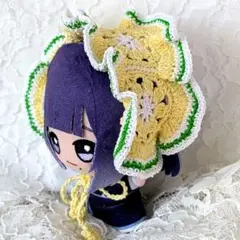 〈黄色×白色×緑色〉ぬい服　ヘッドドレス　ちびぐるみ　にじぬい