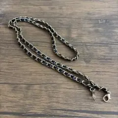 【美品】スマホショルダーストラップ ブラック×ゴールド チェーンタイプ