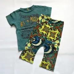 141.ブーフーウー★刺繍プリントTシャツ&七分丈レギ 2点セット110cm