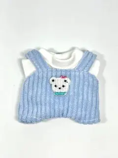ぬい服　新Tシャツ＋オーバーオール　10㎝～12㎝マスコット用　ブルー