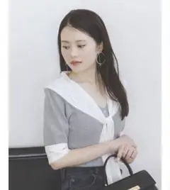 Sustainableスカーフブラウスドッキングプルオーバー