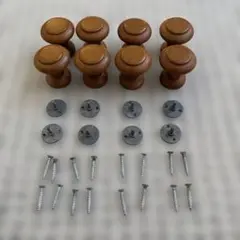 タッセル　フック　木目調　留め具　8個セット