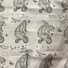 シーチング生地　クマ　自転車　約1m