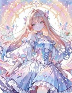 AIイラスト　美女 L版サイズ 1点物 C27
