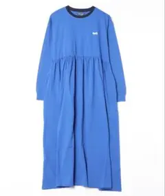 ロングワンピース　スウェット　青