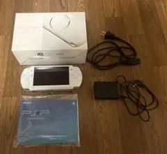 SONY PSP-3000 本体 パールホワイト ケーブル 外箱付き