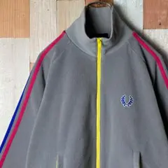 【希少デザイン】FRED PERRY ロゴ刺繍 フリース トラックジャケット