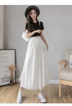 夏の上品フェミニン❤️ロングスカンツ✨女子会デートに◎