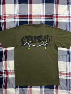 STUSSY スケートボードTシャツ オリーブグリーン