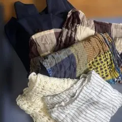ストールセット（マルチカラー・ストライプ・かぎ編み）