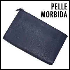 PELLE MORBIDA ペッレモルビダ クラッチバッグ ネイビー レザー