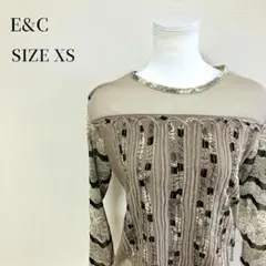E&C 装飾刺繍 長袖トップス XS