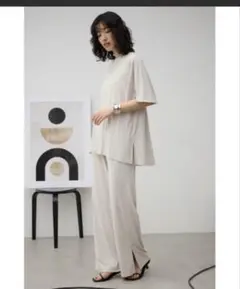 T/Fクリーンクールサイドスリットパンツ　アズールバイマウジー