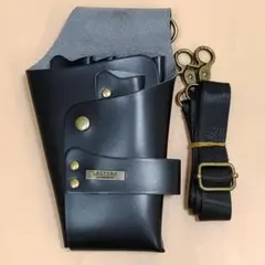 未使用　ブラック　シザーケース　シザーバック５本収納　PUレザー　美容師　理容師
