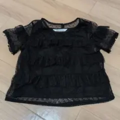 H&M ブラック フリル Tシャツ 140cm
