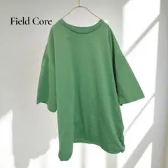 美品✨フィールドコア【M】Tシャツ ポケット付 五分袖 ゆったり e393