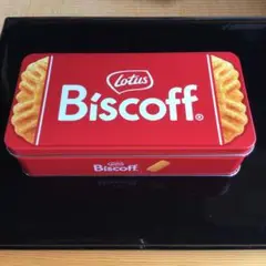 Lotus Biscoff 赤い金属缶 中型　ロータス　ビスコフ