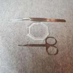 ツイザー + ハサミ + グルー台(クリスタル) セット