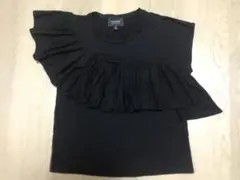 【BANANA REPUBLIC】フリルノースリーブTシャツ M ブラック