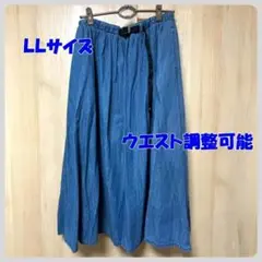 LLサイズ デニムスカート ウエスト調整可能 カジュアル 006