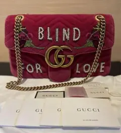 GUCCI グッチ GGマーモント 刺繍 ベロア ベルベット ショルダーバッグ