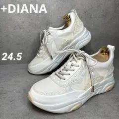 美品！DIANA プラスダイアナ スタッズダッドスニーカー 厚底 24.5