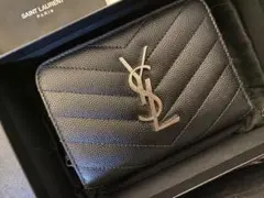 激レア♡【箱付き】イヴ・サンローラン折り財布 黒✖︎シルバー