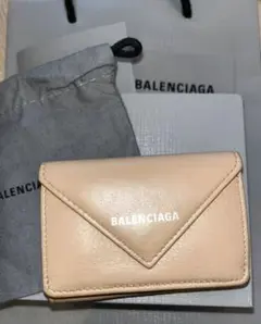BALENCIAGA バレンシアガ 三つ折り財布 ベージュ
