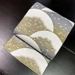正絹 西陣織 全通袋帯 山 花吹雪 No2505