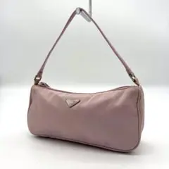 PRADA ハンドバッグ ホーボー ナイロン 三角ロゴプレート ピンク