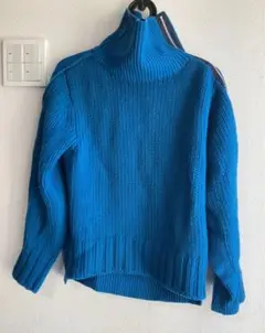 サカイ sacai ウールニット タートルネック ブルー 河北麻友子着用カラー