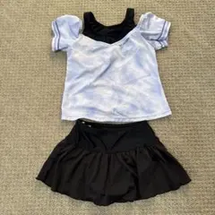 紫と黒のセパレート水着 130cm