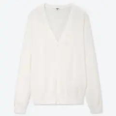 【美品】ユニクロ　UVカットスーピマコットンVネックカーディガン　S